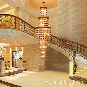 Customized Hotel Hall Glass Led Chandelier Pendant Lamp